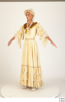  Photos Woman in Historical Dress 10 19th century Historical clothing a poses whole body yellow dress 0002.jpg
